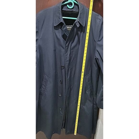 Vintage London Fog Trench Coat with Winter Lining Men's 40 Long Dark Blue - Picture 9 of 9